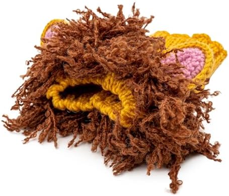 Zoo Snoods Lion Costume - Knit Mane Dog Snood Ear Wrap for Pets, Warm Neck Cover for Halloween and Winter (Medium) - Image 2