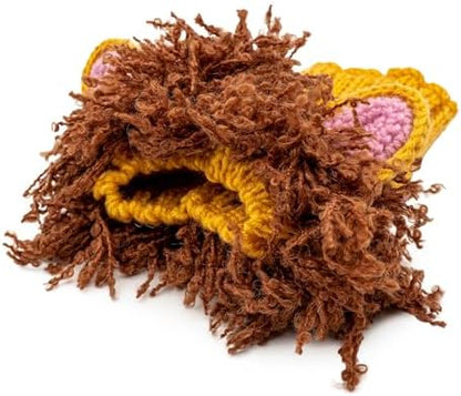 Zoo Snoods Lion Costume - Knit Mane Dog Snood Ear Wrap for Pets, Warm Neck Cover for Halloween and Winter (Medium) - Image 2