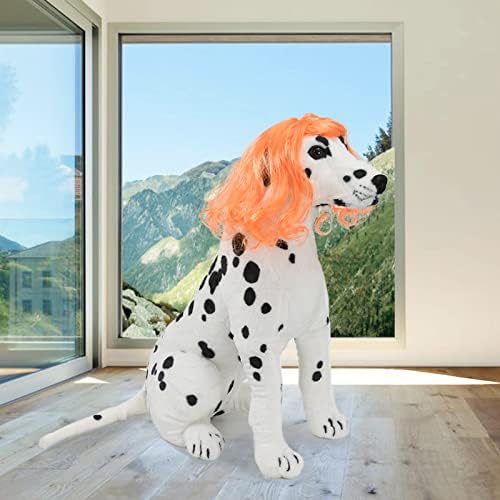 Funny Orange Long Curly Dog Wig, Cat Cosplay Wig, Pet Wigs for Halloween, Christmas, Parties, Festivals, Dog Wigs for Small Medium and Large Dogs - Image 6