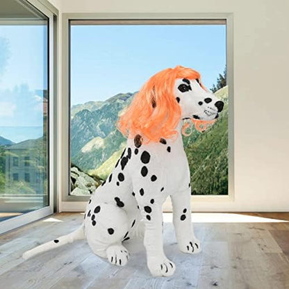 Funny Orange Long Curly Dog Wig, Cat Cosplay Wig, Pet Wigs for Halloween, Christmas, Parties, Festivals, Dog Wigs for Small Medium and Large Dogs - Image 6