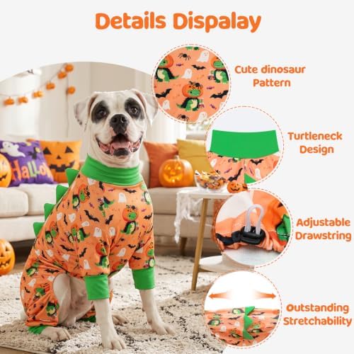Halloween Dinosaur Dog Pajamas Large Size, Big Dog Onesie Clothes, Anti Shedding and Licking, Post Surgery Recovery Pet Pjs, Cotton Soft Material Stretchable Pet Pajamas U-COSP08L - Image 2