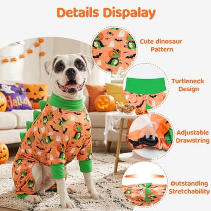 Halloween Dinosaur Dog Pajamas Large Size, Big Dog Onesie Clothes, Anti Shedding and Licking, Post Surgery Recovery Pet Pjs, Cotton Soft Material Stretchable Pet Pajamas U-COSP08L - Image 2