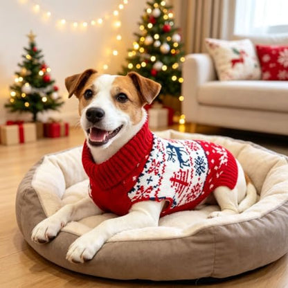 Dog Christmas Sweater, Knitted Dog Sweater for Small Dogs Girl Boy - Image 2