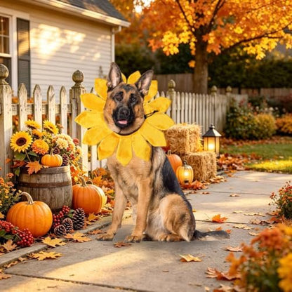 Dog Halloween Costumes, Sunflower Dog Costume Adjustable Sunflower Collar for Small Medium Large X-Large Dogs Pets (Large) - Image 2