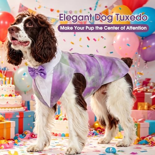 Kuoser Dog Tuxedo, Dog Suit and Bandana Set, Dogs Costume with D-Ring - Image 6