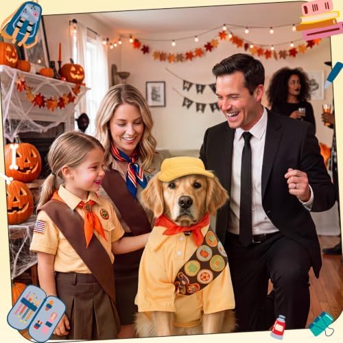 Huhumy 5 Pcs Scout Dog Costume Set with Hat Shirt Sash Scarf for Halloween - Image 5