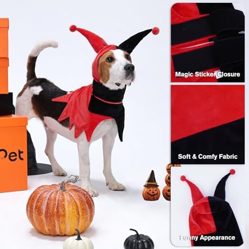 Lelepet Dog Halloween Costume with Hat & Cloak Funny Halloween Pet Outfit - Image 3