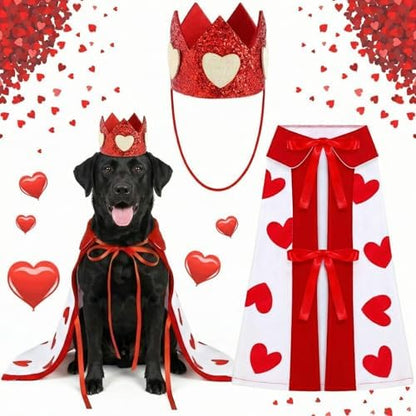 Hillban Halloween Dog King Costumes Heart Crown Queen Pet Cloak Set M by Hillban