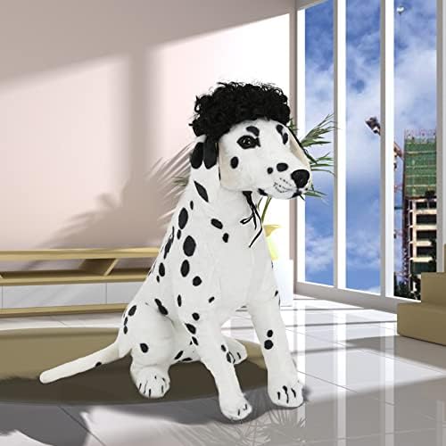 pet k9 Funny Dog Cat Cosplay Wig, Pet Costumes, Cat Dress up for Halloween, Christmas, Parties, Festivals, Dog Wigs for Small Medium and Large Sized Dogs (Black Curly Hair) - Image 6