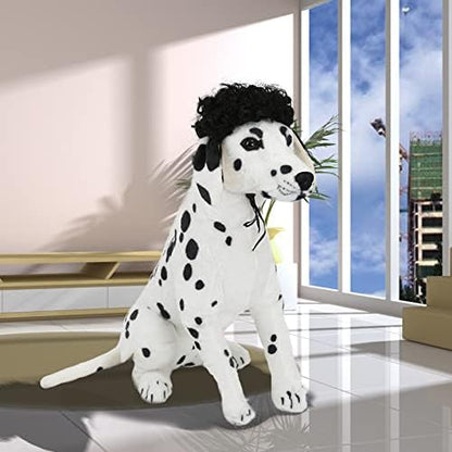 pet k9 Funny Dog Cat Cosplay Wig, Pet Costumes, Cat Dress up for Halloween, Christmas, Parties, Festivals, Dog Wigs for Small Medium and Large Sized Dogs (Black Curly Hair) - Image 6