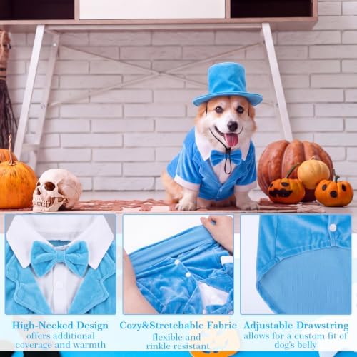 Dansydaisy 2 Pcs Halloween Orange and Blue Tuxedo Dog Costumes, Blue, XL - Image 3