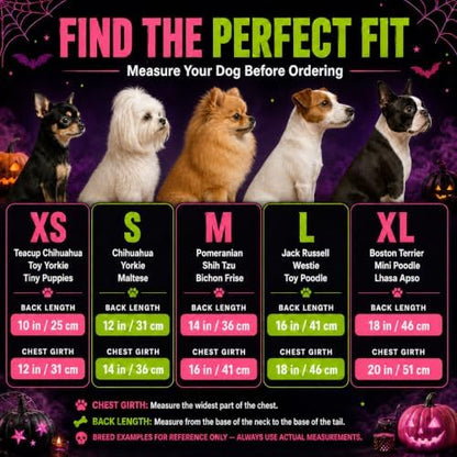 Halloween Dog Dress, Size Medium, Hot Pink Skull Puppy Dress, Cute Spooky Pet Costume Clothes for Boy Girl Dogs, Halloween Holiday Party Outfit Pet Accessories - Image 7