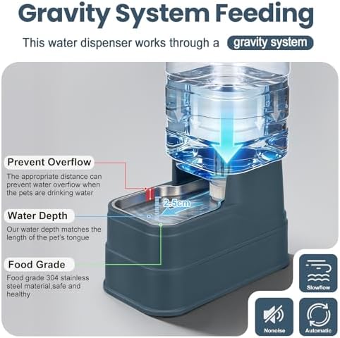 Auto Dog Water Dispenser with Stainless Steel Bowl Feeder for Pets
