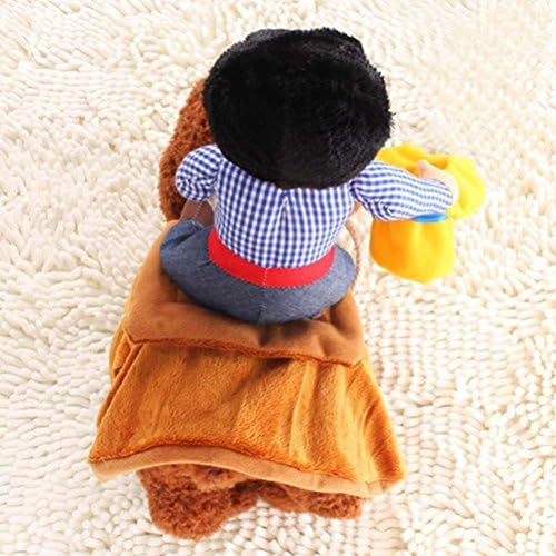 ISMARTEN Cowboy Rider Dog Costume for Dogs Outfit Knight Style with Hat Pet Costume for Halloween Day (Large) - Image 6