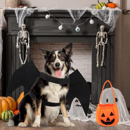 Dog Bat Costume Dog Halloween Costume Dogs Bat Wings with Pumpkin Bags - Image 7