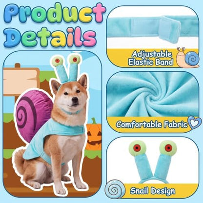 Huhumy 2 Pcs Dog Sea Snail Pet Halloween Cartoon Costume - Image 4