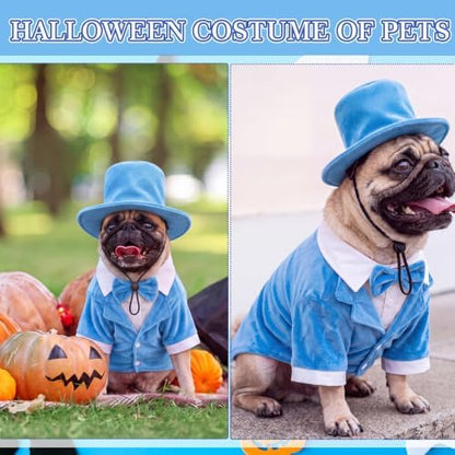 Dansydaisy 2 Pcs Halloween Orange and Blue Tuxedo Dog Costumes, Blue, XL - Image 5