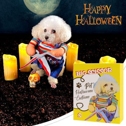 NACOCO Dog Halloween Scissors Style Doll Costume Pet Christmas Cosplay Adjustable Doll Funny Special Clothes Puppy Party Clothes for Small Dogs Cats (Small) - Image 3