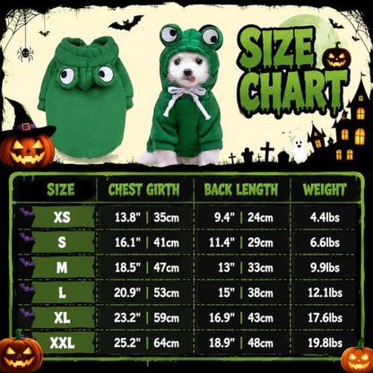 Dog Christmas Halloween Costumes,Dog Hoodies for Small Dogs Cats, Cat Puppy Outfits,Yorkie Chihuahua Pomeranian Clothes (Small, Green-Frog) - Image 6