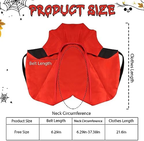 Estivaux Pet Halloween Costumes Dogs Cats Halloween Vampire Pets Costume Cape Black Red Witch Stand-up Collar Cape Cat Puppy Cosplay Clothes Apparel for Pets Dress Up Accessories Halloween Party Decor - Image 2