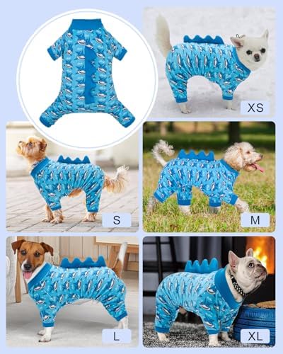 CuteBone Shark Costume Dog Pajamas, Stretchy Spandex Crystal Velvet Sleepwear Coat for Small Dogs, Soft & Warm Pet Outfit Clothes for Cold Weather, Cozy Pullover Design COSP07XS - Image 5