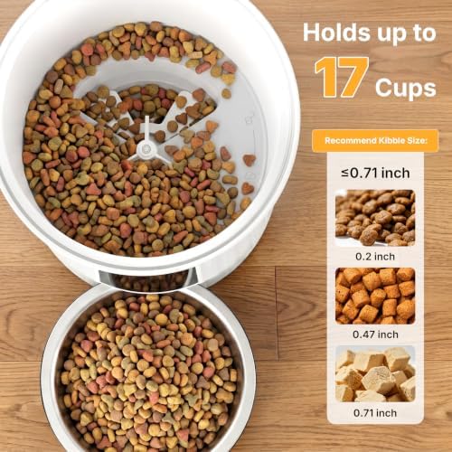 NEWBULIG Automatic Cat Feeder 2.4G WiFi Timed 4L Small Dog Food Dispenser