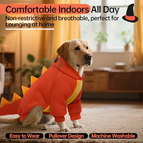QBLEEV Dog Dinosaur Costume, Dog Halloween Costume with Hoodie - Image 6