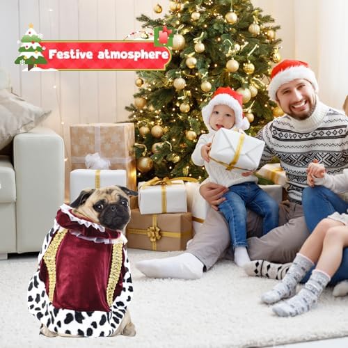Dog Costumes for Small Medium Dogs Fur Velvet Cat Cape Pet Cloak Halloween Christmas Prince Princess Cosplay Clothes (Red, Small Medium) - Image 4
