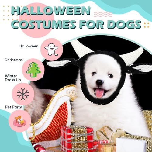 Civaner Cow Dog Costume Dog Snood Cow Costume Soft Yarn Ear Cover Muffs, M - Image 4