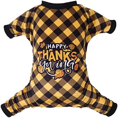 CuteBone Thanksgiving Dog Pajamas Costumes Pet Clothes Cat Apparel Shirt Winter Holiday Cute Pjs Outfits for Doggie Onesies P261M by CuteBone
