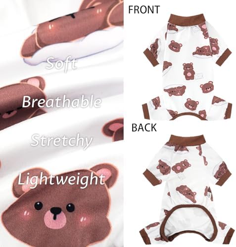 XPUDAC 4 Pack Dog Pajamas for Small Dogs, Puppy Clothes for Boy Girl Strechy Soft Pet Jumpsuit, Cat Onesie-XS - Image 6