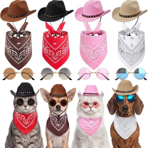 Huhumy 12 Pcs Halloween Pet Cowboy Costume Set for Dog Cat, Small by Huhumy
