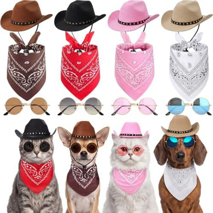 Huhumy 12 Pcs Halloween Pet Cowboy Costume Set for Dog Cat, Small by Huhumy