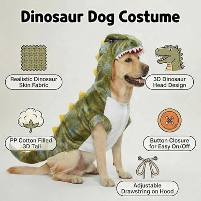 Halloween Large Dog Dinosaur Costume T-Rex Dino Outfit,8XL - Image 5