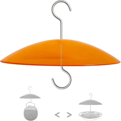 8" Mini Rain Cover for Bird Feeder/House - Orange Yellow Small Protective Dome Guard Against Rain/Snow/Sun - Dia. 20CM