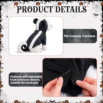 Dansydaisy 1 Set Small Dog Skunk Costume Halloween Pet Cosplay Costumes - Image 2