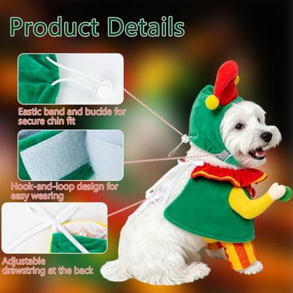 DELIFUR Dog Clown Costume Funny Pet Outfit for Halloween Christmas, Small - Image 3