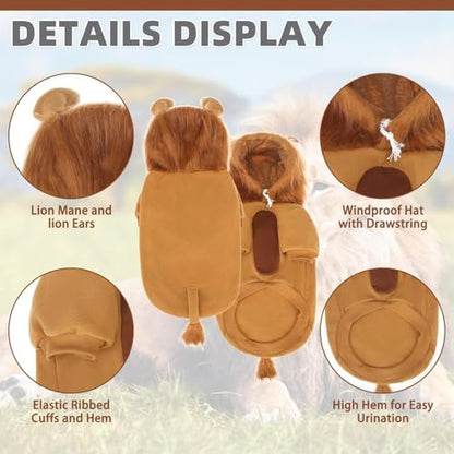 KOOLTAIL Dog Lion Mane Costume Clothes, Fleece Funny Dog Sweater Hoodie Outfits, Pet Halloween Cosplay Cold Weather Coats with Leash Hole for Small Medium Large Dogs Pug Pitbull Corgi Puppy Gift, S - Image 5