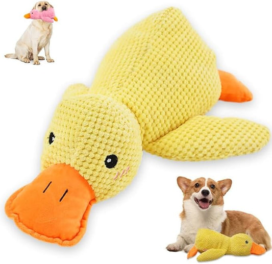 Dog Toys for Aggressive Chewers,2025 Upgraded Dog Chew Toys for Small Large Dogs,Indestructible Puppy Teething Toys,Plush Yellow Stuffed Duck Toy (Yellow, Medium)