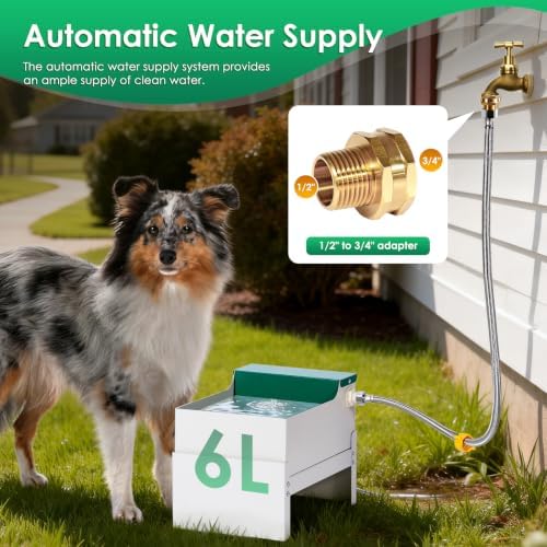 Metal Automatic Dog Feeder&Water Dispenser for Large Dogs Outdoor