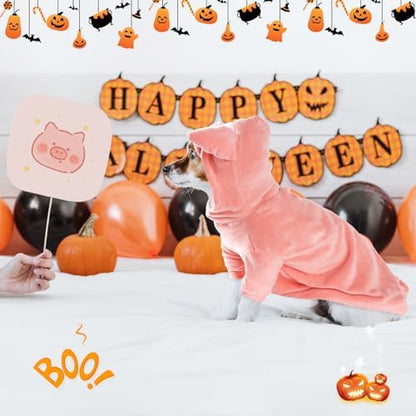 DELIFUR Dog Pig Costume for Halloween, Pink, Medium - Image 5