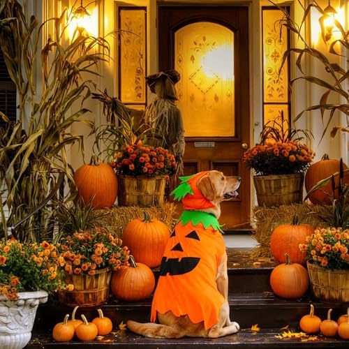 FLAdorepet Halloween Matching Dog and Owner Clothes Pet Pumpkin Costume,L - Image 4
