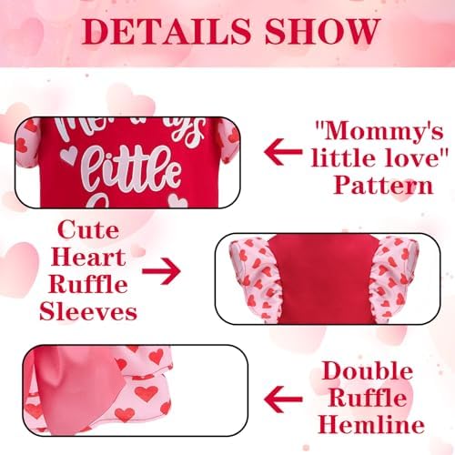 EXPAWLORER Valentine's Day Dog Dress for Small Dogs,Puppy Costumes Pet Clothes Holiday Girl Dogs Shirt with Heart Themed, Party Dog Vest Dresses Cat Apparel Sweater Warm Skirt - Image 3