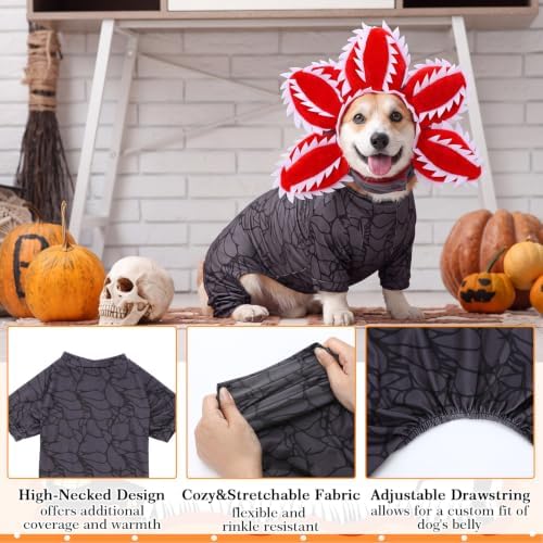 2 Pcs Halloween Carnivorous Flower Dog Costume Separated Funny Hat, 2XL - Image 2