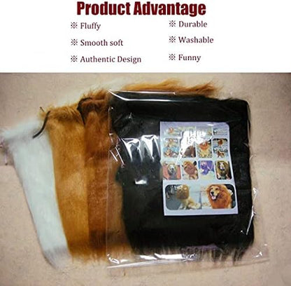 Funny Dog Costume, Lion Mane Wig for Dog Halloween Christmas Dress Up (Color:White, Size: Large) - Image 3