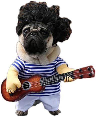 WeeH Dog Costume Clothes Halloween Cat Costumes Small Animal Funny Pets Clothing for Doggy Kitty Rabbits Piggy, Guitar, L by WeeH