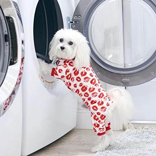 CuteBone Dog Pajamas Valentines Costumes Fleece Pet Clothes Puppy Onesie Winter Holiday Cute Cat Jammies Keep Your Pet Warm in The Cold Weather P116L - Image 5