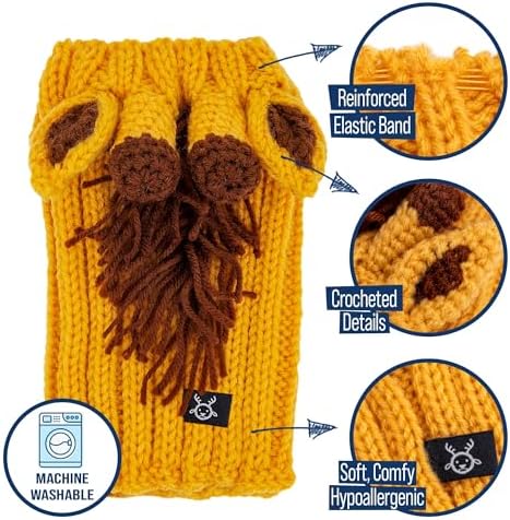 Zoo Snoods Giraffe Costume - Knit Dog Snood Ear Wrap for Pets, Warm Neck Cover for Halloween and Winter (Small) - Image 3