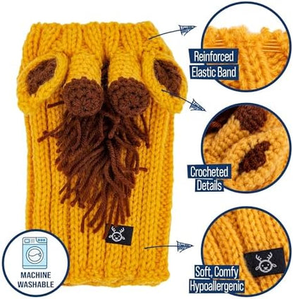 Zoo Snoods Giraffe Costume - Knit Dog Snood Ear Wrap for Pets, Warm Neck Cover for Halloween and Winter (Small) - Image 3
