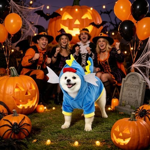 NACOCO Halloween Dog Funny Costume Pet 2026 NEW Sea Horse Hoodies Small to Large Dog Brithday Cosplay Outfits(Sea Horse,S) - Image 4